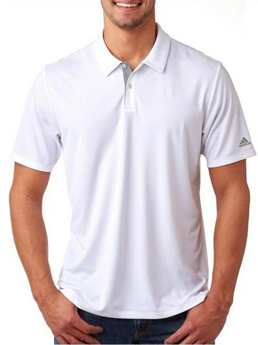 Adidas Ultimate365 Jacquard Men’s Polo Shirt White Size Medium NWOT